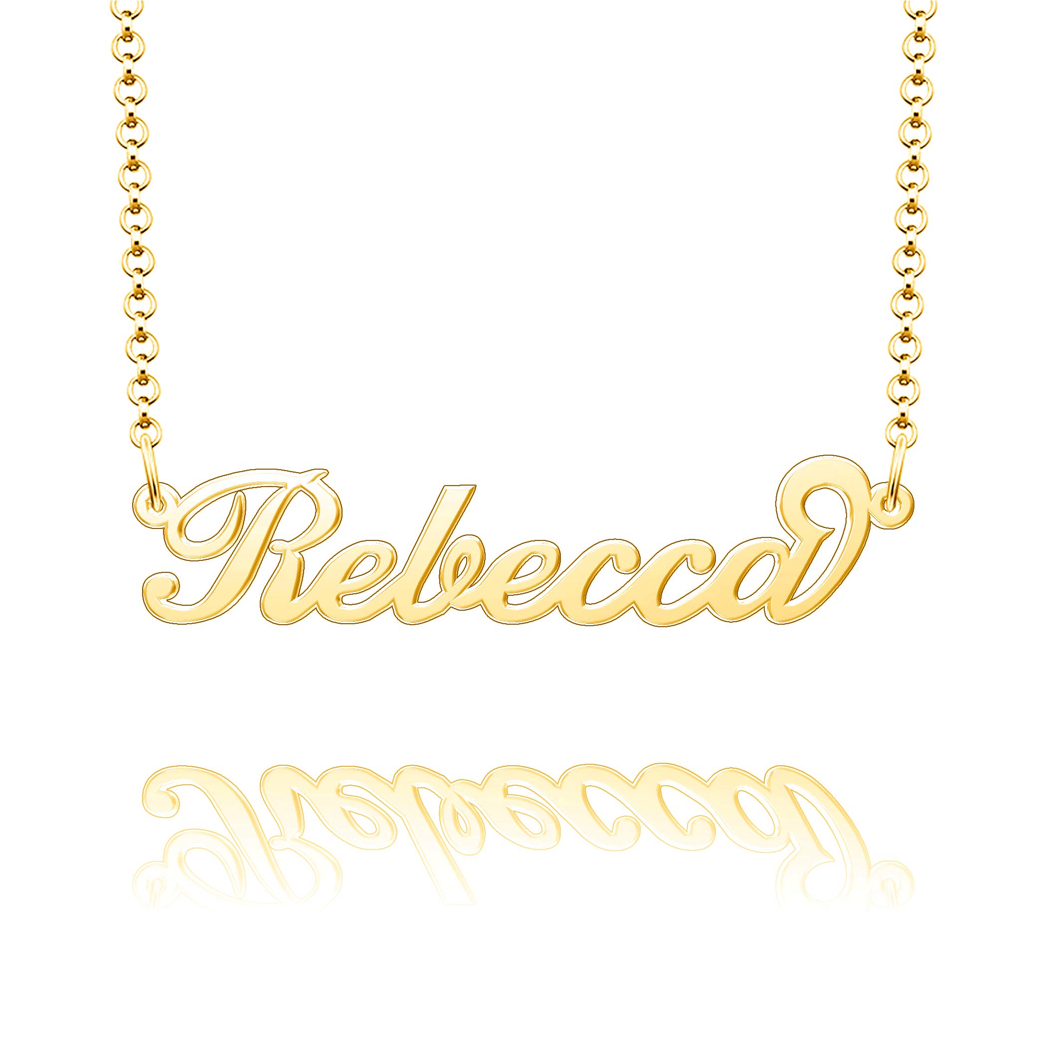 SexyMandala Personalized Name Necklace for Women - Custom Name Pendant Jewelry Gift (Rebecca) - Perfect for Birthdays, Anniversaries & Special Occasions