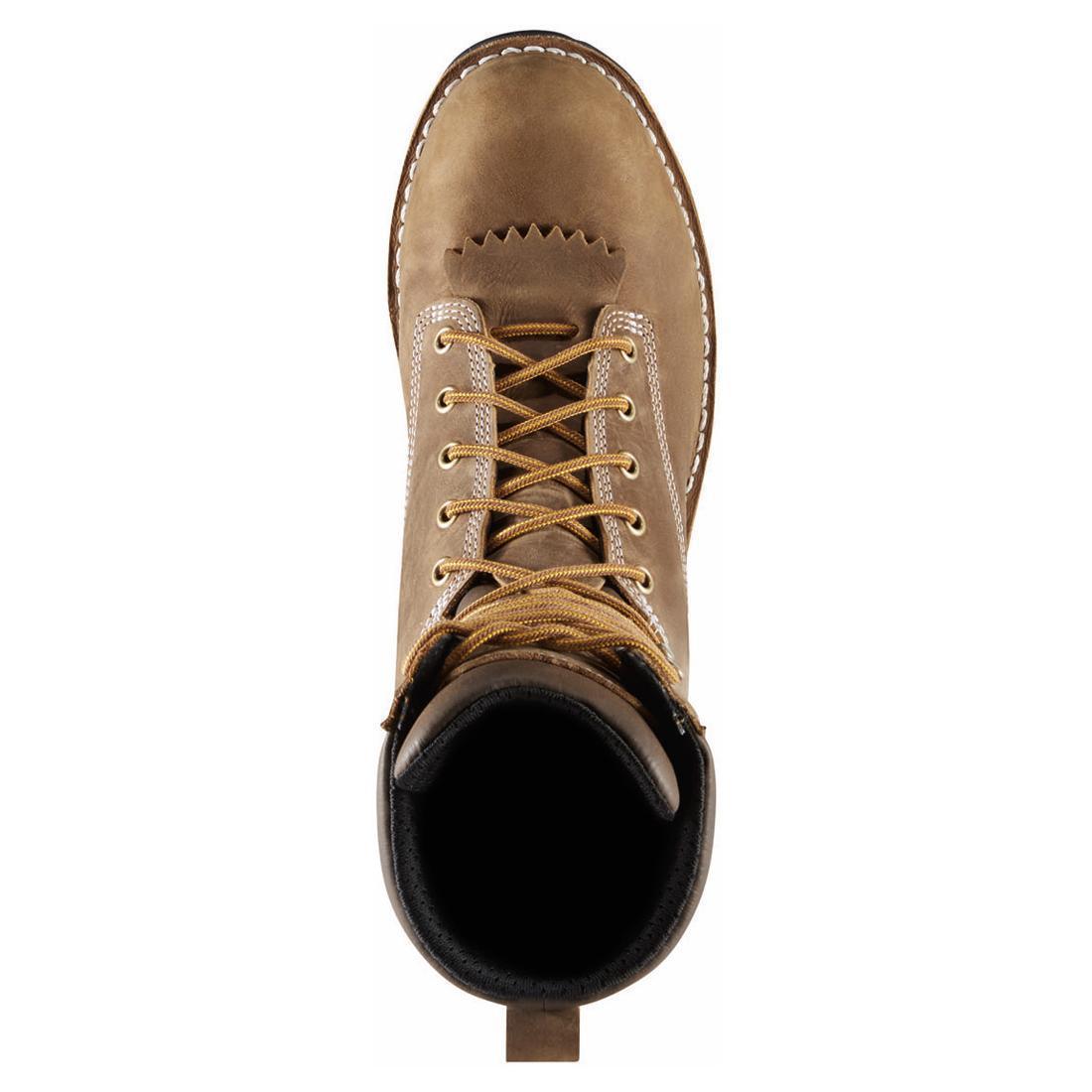 Logger 8 Soft Toe Work Boots for Men - Comfortable Brown Leather Safety Shoes for Construction & Outdoor Work | Durable Slip-Resistant Work Boots for Landscaping, Warehouse & Heavy Duty Jobs