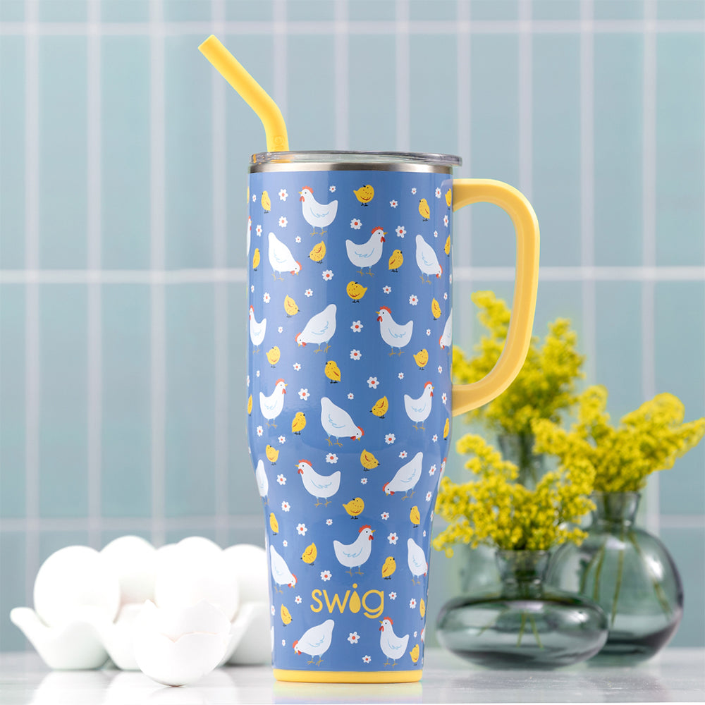 Chicks Dig It Mega Mug 40oz - Large Insulated Coffee Cup with Handle, BPA-Free Stainless Steel Travel Tumbler for Hot & Cold Drinks - Perfect for Office, Camping, and Road Trips