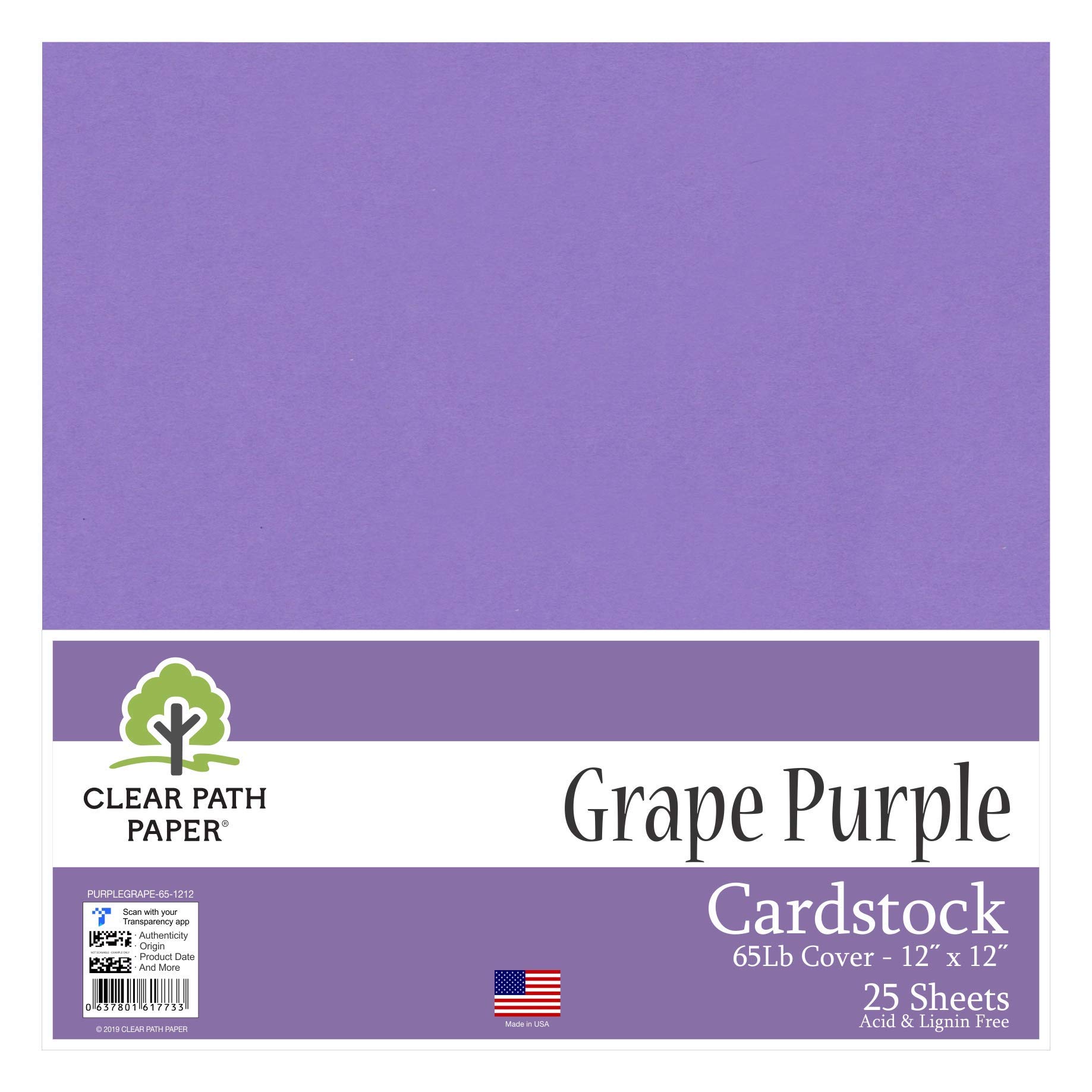 Premium 12x12 Inch Cardstock Paper Bundle - 2 Packs (Grape Purple & Bubble Gum Pink, 65Lb Cover) - 50 Sheets Total for Scrapbooking, Card Making & DIY Crafts