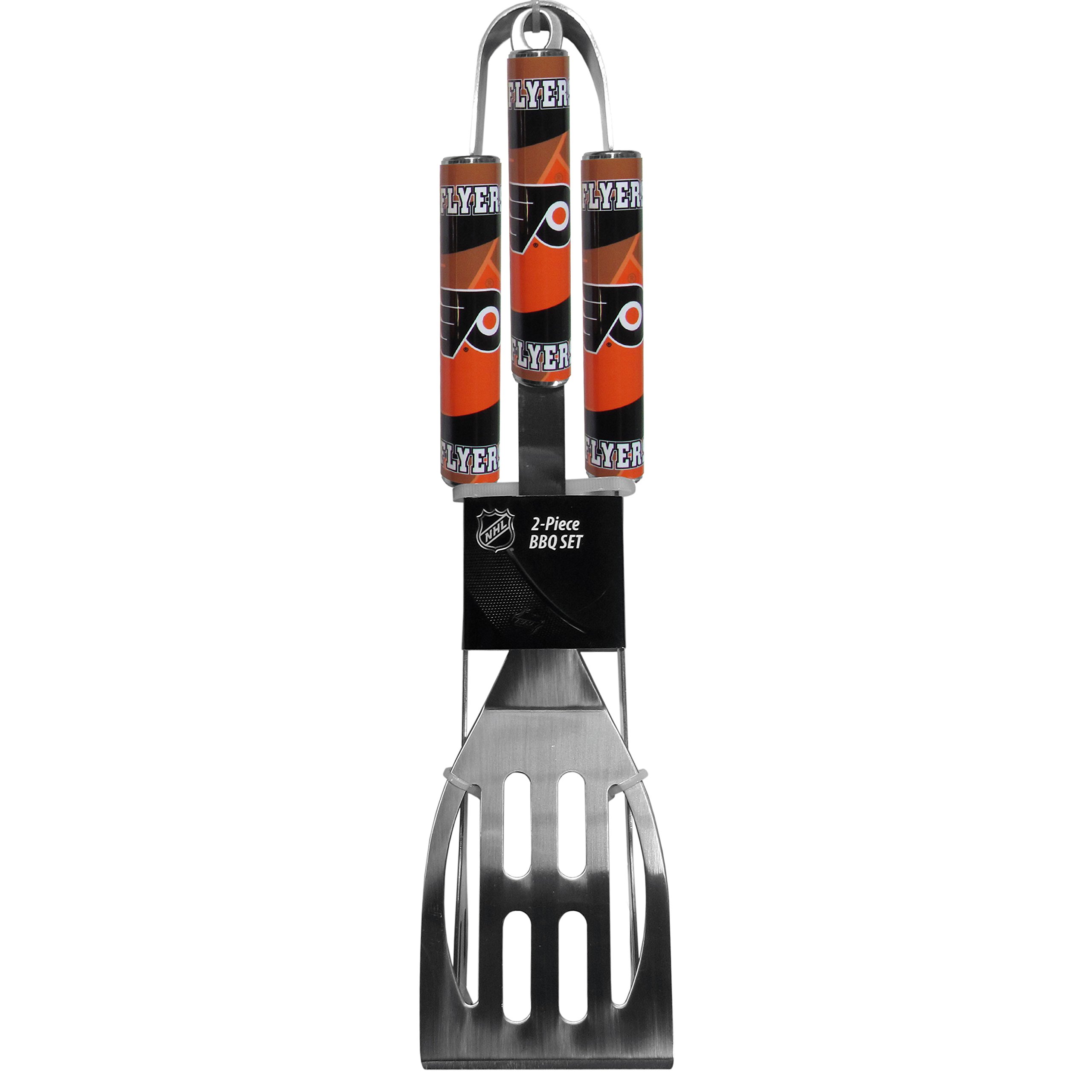 Siskiyou Sports NHL Steel BBQ Grill Tool Set (2-Piece) - Perfect for Outdoor Grilling, Tailgating, and Backyard BBQs