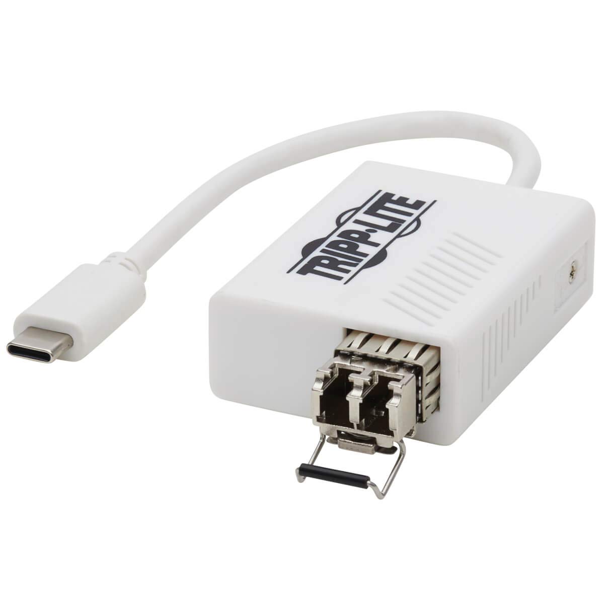 Tripp Lite USB C 3.1 to Fiber Transceiver Gigabit Ethernet Adapter | SMF LC (U436-SMF-1G-LC) | High-Speed Network Connection for Office & Data Centers