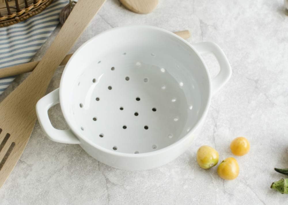 White Ceramic Colander 6