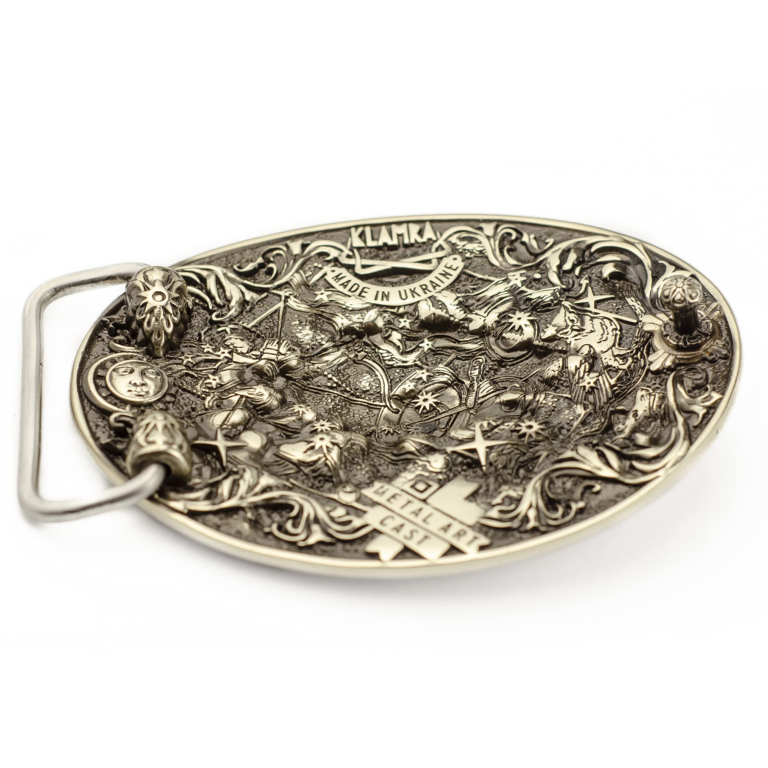 German Silver Zodiac Belt Buckle - Cancer Crab Horoscope Sign Handmade Solid Buckle for Casual Belts | Perfect for Gifts, Fashion Accessories & Astrology Enthusiasts