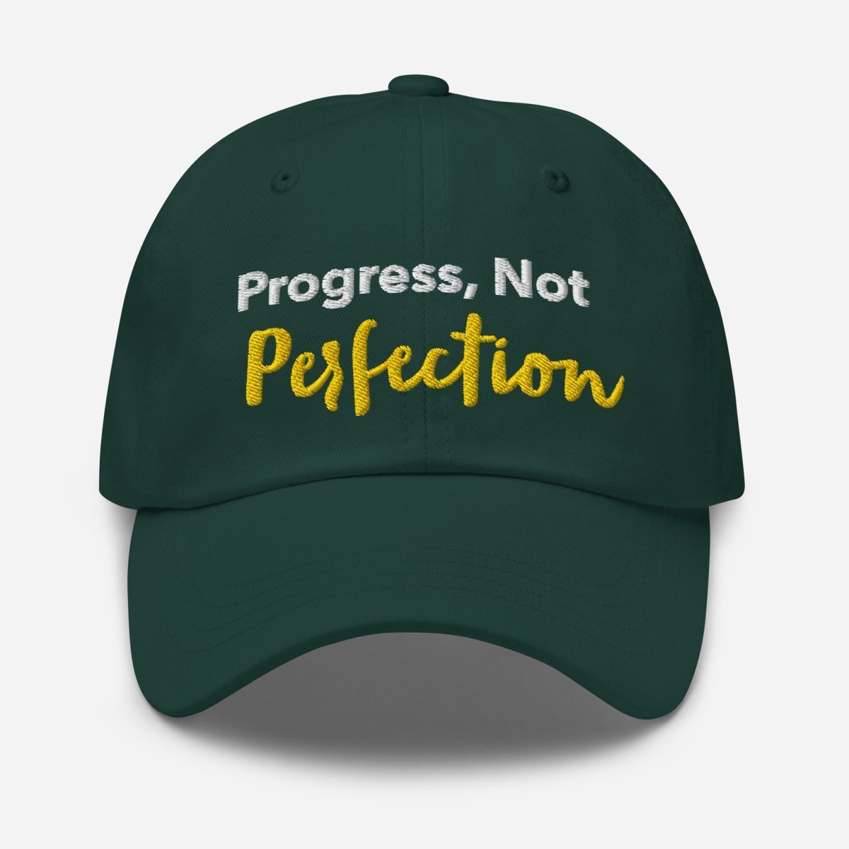 Progress Not Perfection Embroidered Dad Hat - Adjustable Cotton Baseball Cap for Men & Women - Perfect for Outdoor Activities, Sports & Casual Wear