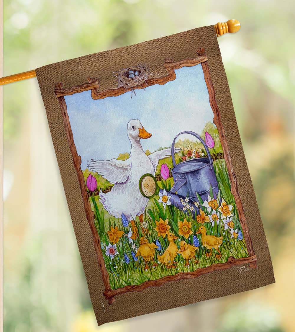 Duck & Duckies Garden Flag Set - 28x40 Inch Vertical Decor for Outdoor