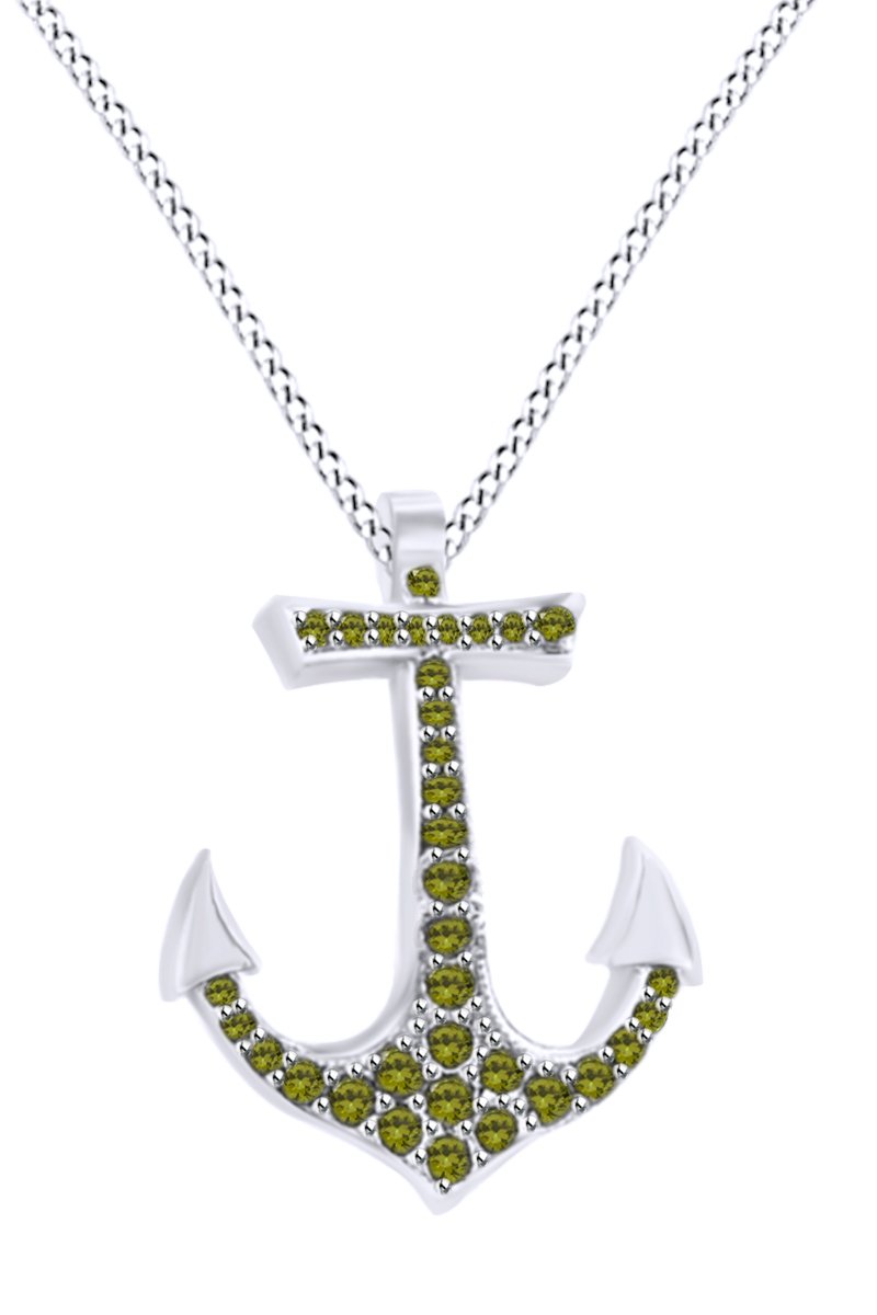 Elegant 14k White Gold Over Sterling Silver Anchor Pendant Necklace - Perfect for Gifts, Anniversaries & Everyday Wear