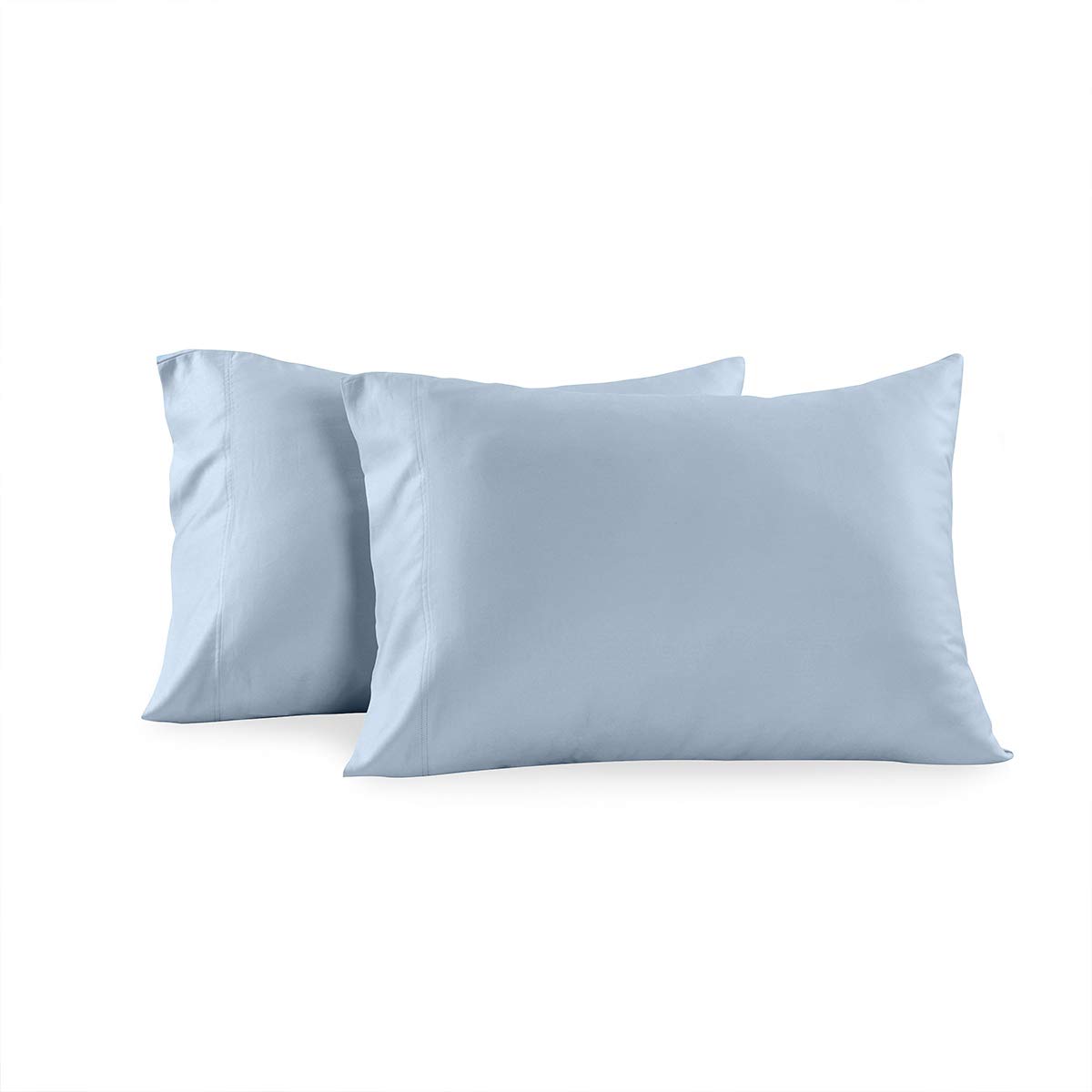 Premium 600-Thread-Count 100% Cotton Pillowcases - Standard/Queen Size (Set of 2) - Blue for Luxury Bedding