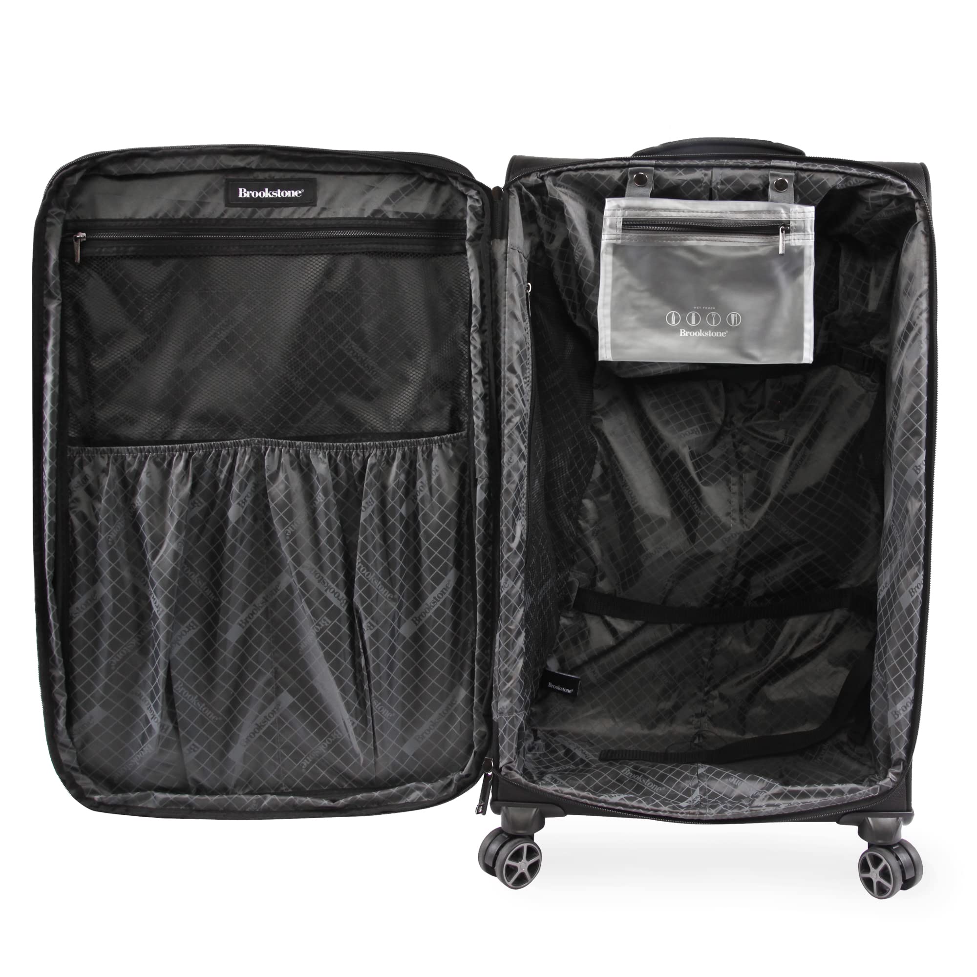 Elswood 2-Piece Softside Spinner Luggage Set - Dark Charcoal - Lightweight Expandable Suitcase for Travel, Business Trips & Vacations - 20