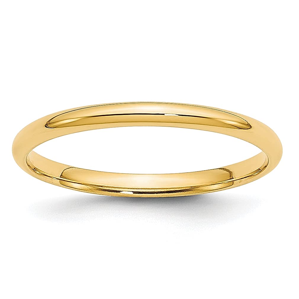 10K Yellow Gold 2mm Lightweight Comfort Fit Wedding Band Ring - Size 10 Classic Fine Jewelry for Women - Perfect Anniversary, Engagement & Wedding Gift - Ideal for Everyday Wear & Special Occasions