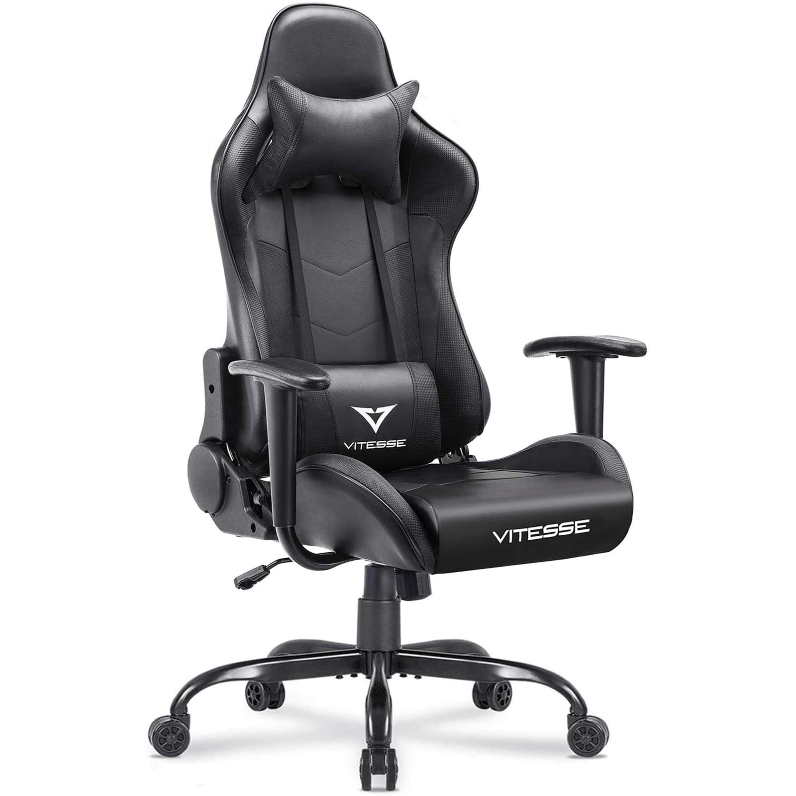 VITESSE Ergonomic Gaming Chair for Adults - 330 lbs Weight Capacity, Adjustable Height, Swivel PC Computer Office Chair with Lumbar Support & Headrest - Perfect for Gaming, Streaming, and Long Work Sessions
