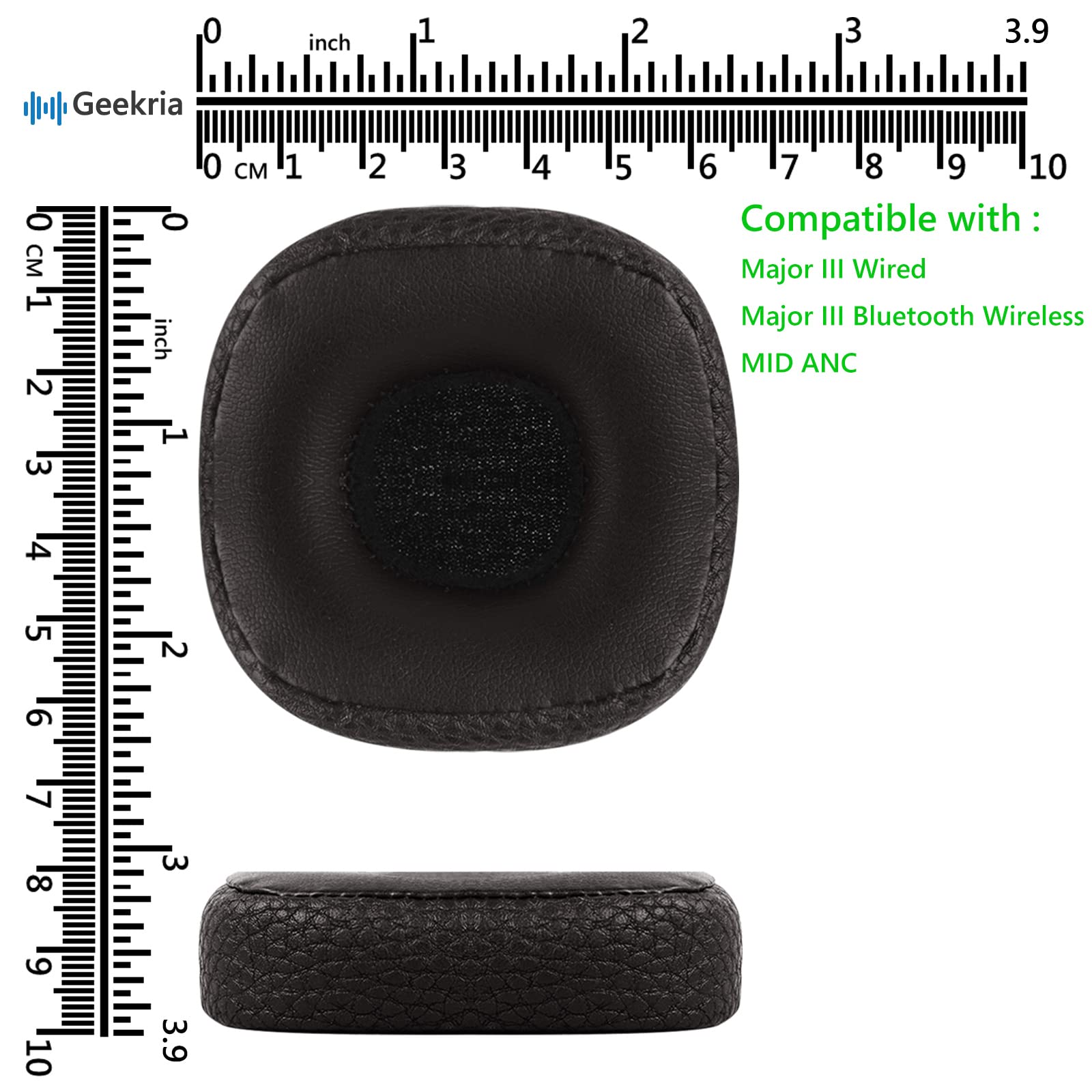 Geekria QuickFit Replacement Ear Pads for Marshall Major III Wired & Bluetooth Wireless Headphones - Premium Comfort Ear Cushions Repair Parts (Brown) - Perfect for Gaming, Music & Travel Use