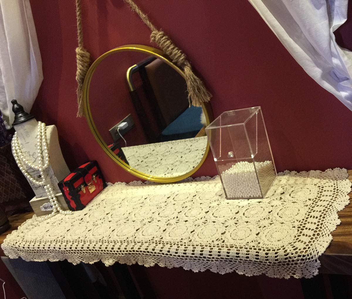 Handmade Beige Crochet Cotton Table Runner - 20x47 Inches Lace Doily for Dining Table, Dresser, or Wedding Decor - Elegant Home Decor & Gift Idea