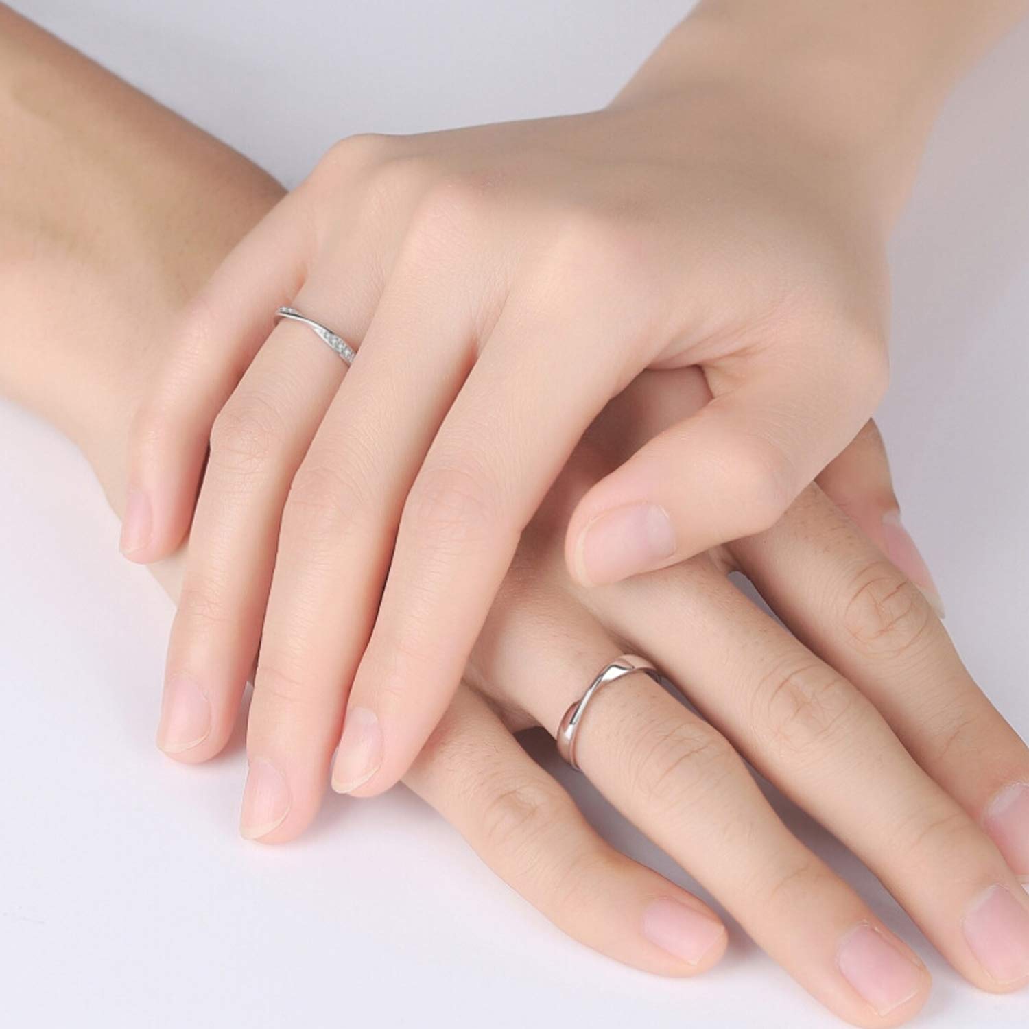 Custom Couple Rings Personalized S925 Sterling Silver Matching Adjustable Rings for Men & Women - Perfect for Anniversaries, Weddings & Romantic Gifts