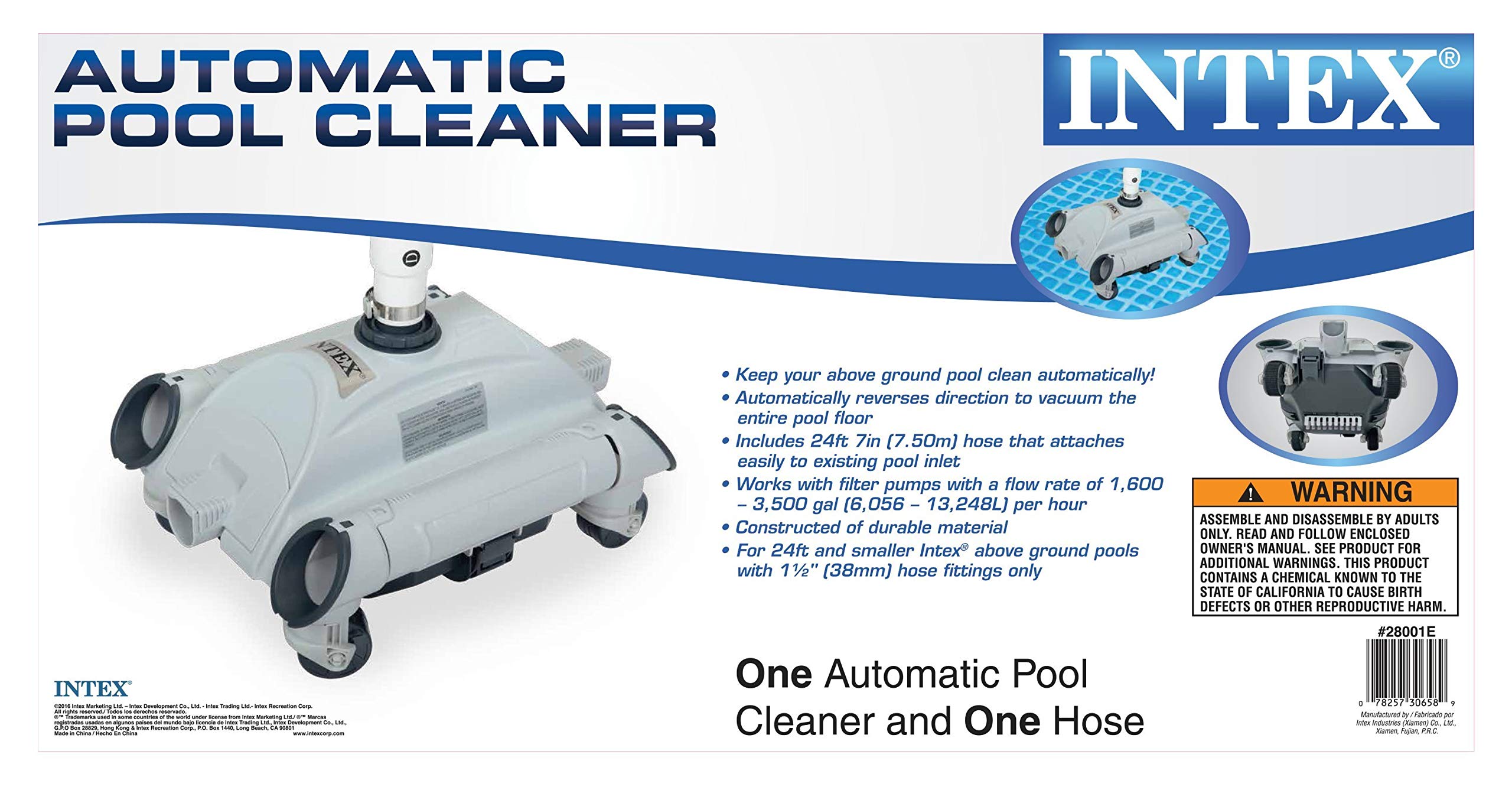 Intex Automatic Above Ground Pool Vacuum Cleaner (2 Pack) with Automatic Skimmer - Perfect for Inground & Above Ground Pools, Easy Pool Maintenance for Home & Backyard Use