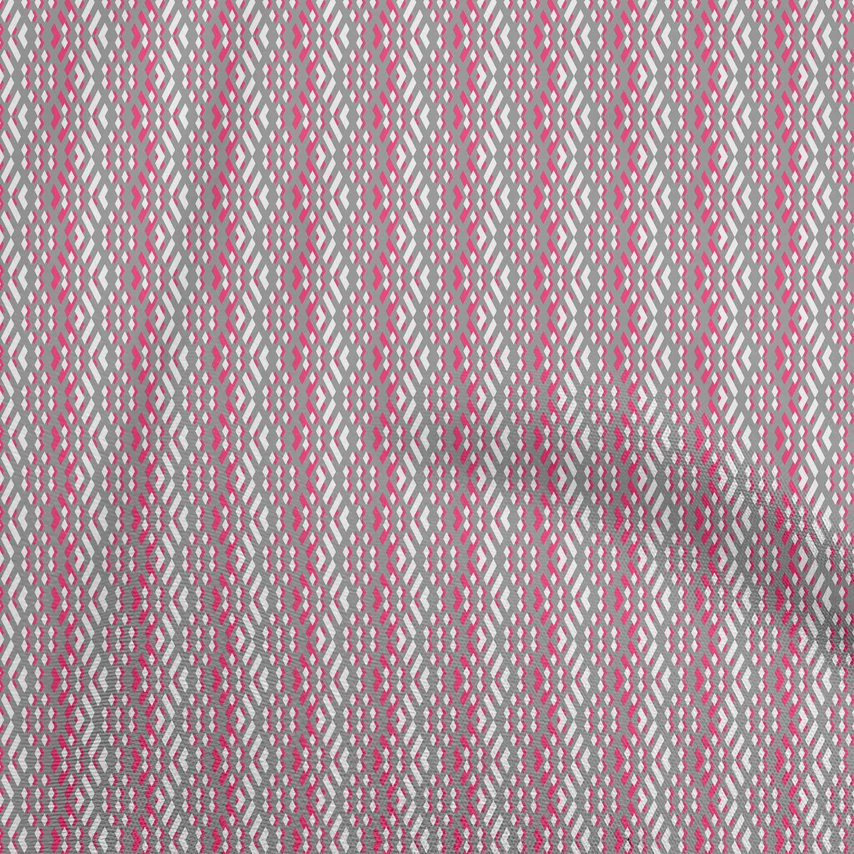 oneOone Cotton Cambric Pink Geometric Print Fabric by The Yard - 56 Inch Wide Dress Material (402) | Perfect for DIY Dresses, Skirts, and Home Decor Projects