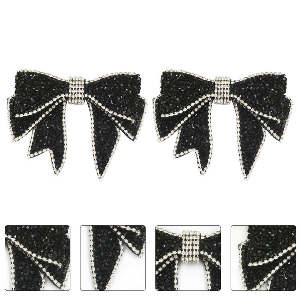 Sparkling Rhinestone Bow Shoe Clips - Crystal Bowknot Patches for Hat, Dress & Wedding Shoes - Elegant Pink Shoe Accessories for Bridal, Prom & Party Outfits