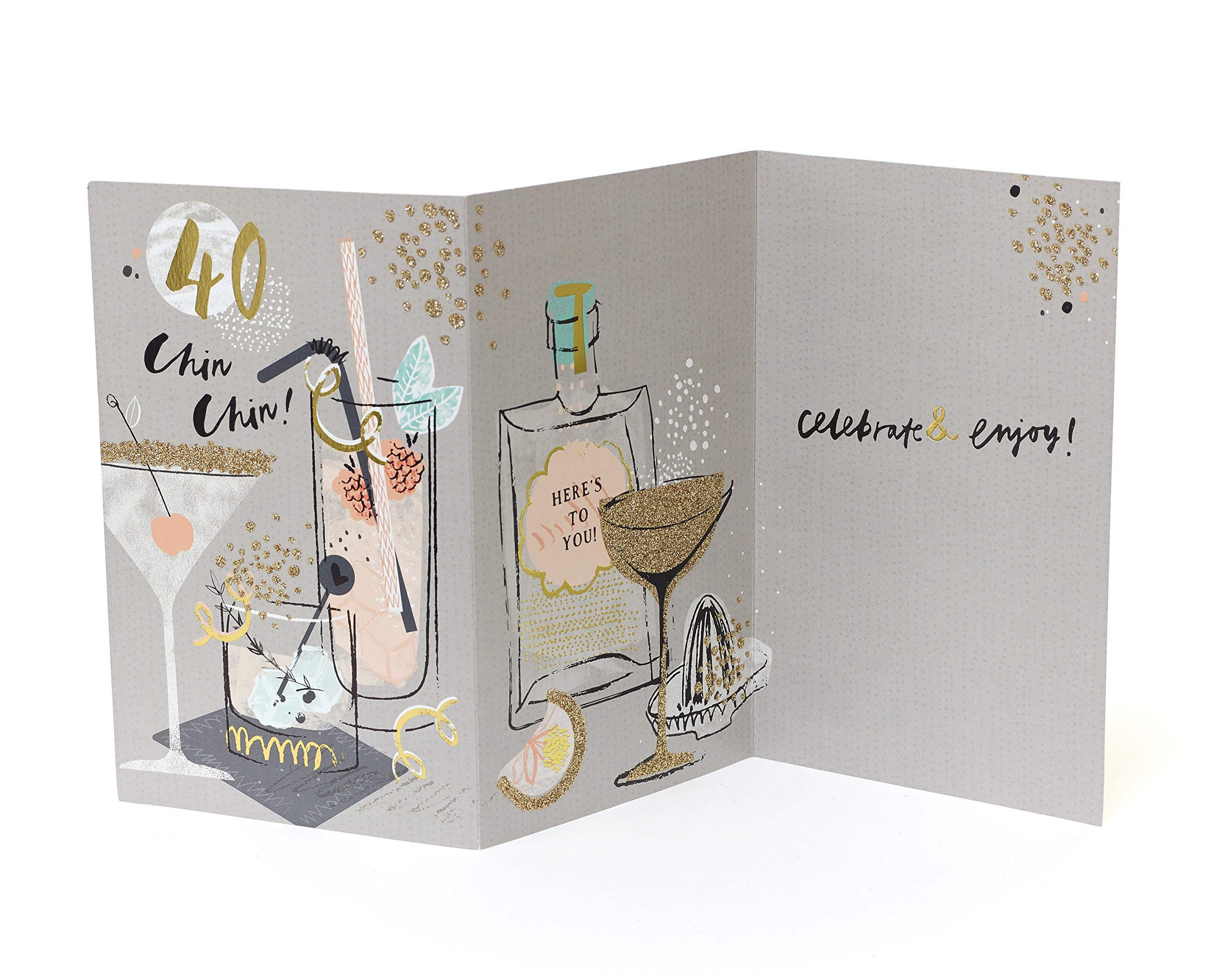 40th Birthday Card for Women - Elegant Gift with Wine Theme for Celebrations