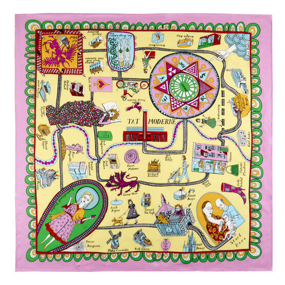 Grayson Perry Journey Silk Scarf - Elegant Designer Fashion Accessory for Women, Perfect for Gifts, Parties, and Special Occasions