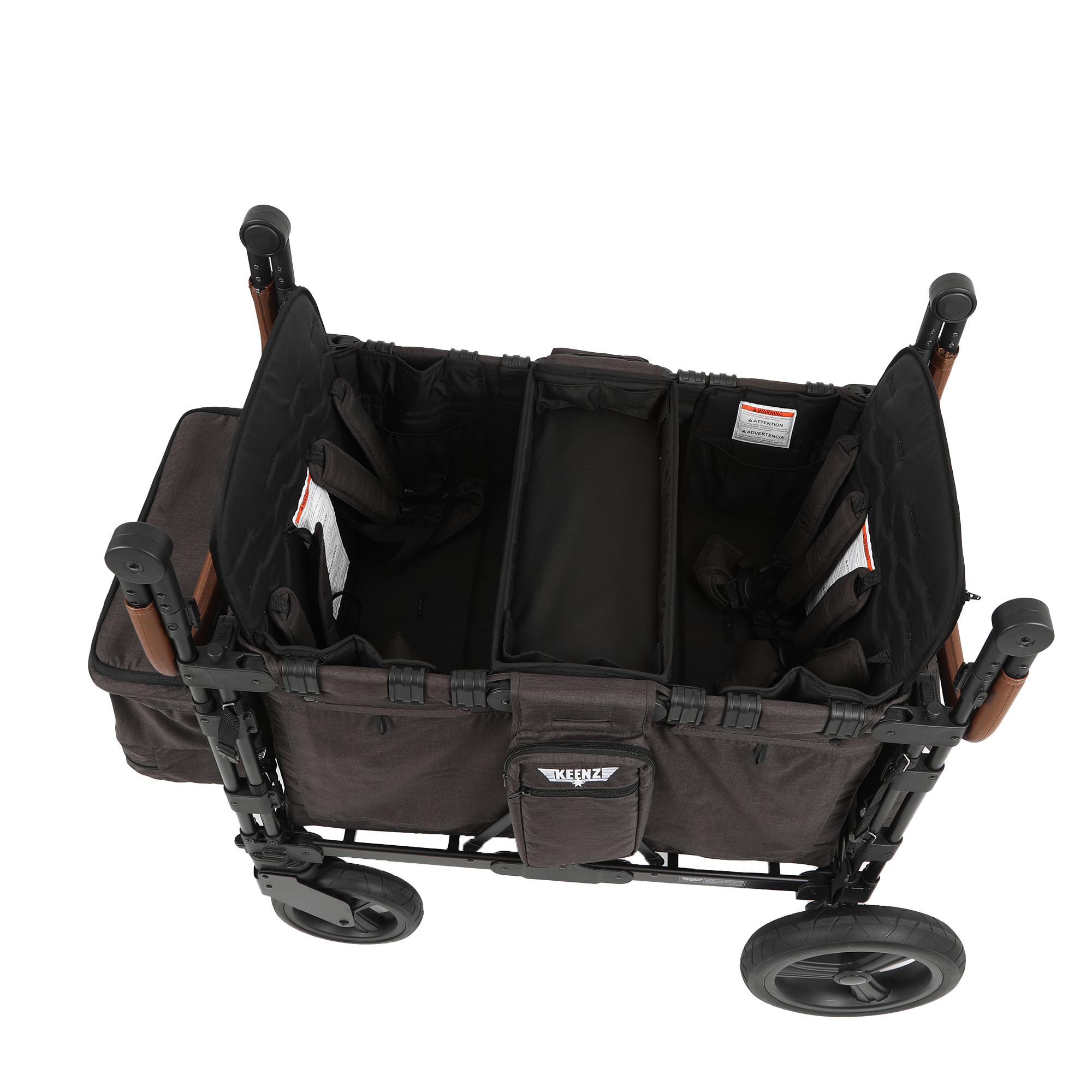 Keenz XC+2.0 Stroller Wagon for 4 Passengers - All-Terrain 4-in-1 Push Wagon with Canopy & Storage - Perfect for Family Outings, Beach Trips, and Park Adventures