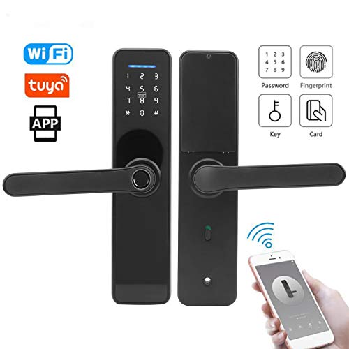 Dioche Smart Fingerprint Door Lock - 5-in-1 Keyless Entry with WiFi, Anti-Theft Security, Black | Perfect for Home, Office & Airbnb Smart Access Control
