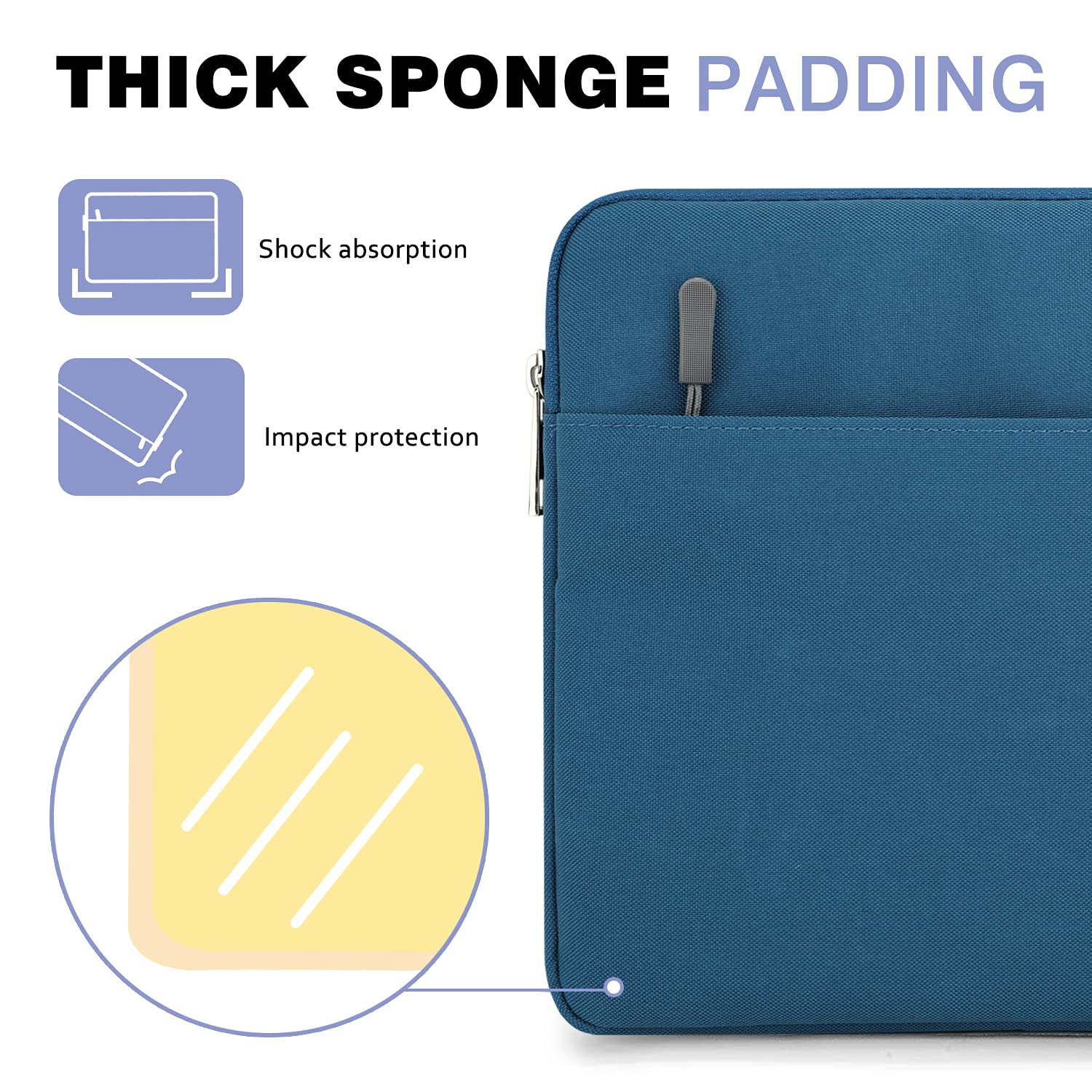 MoKo 9-11 Inch Tablet Sleeve Case for iPad Air/Pro (2025-2017 Models) - Protective Carrying Bag with Soft Lining - Fits iPad Air M3/M2, iPad Pro M4/A16, iPad 10th-7th Gen - Peacock Blue - Perfect for Travel, Office & School Use