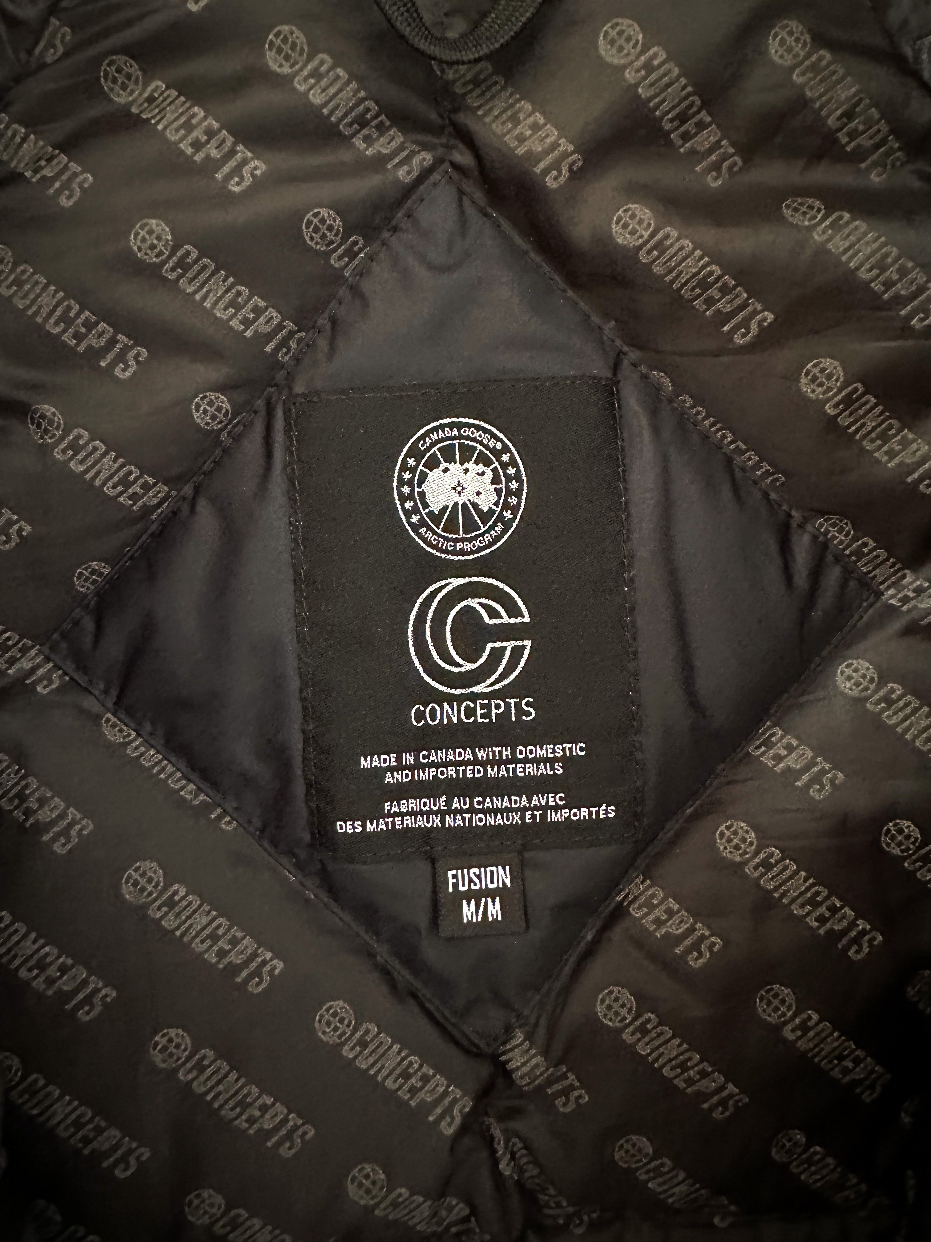 Canada Goose Concepts Black Reflective Patches Denim Jacket - Waterproof Winter Coat for Men & Women - Perfect for Urban Commuting, Outdoor Adventures & Cold Weather Fashion