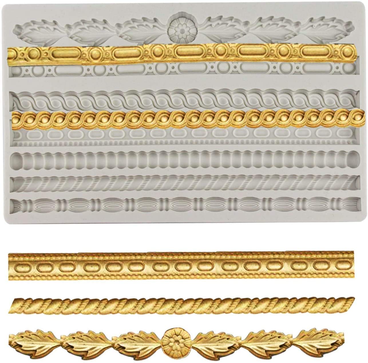 Premium Pearl Fondant Molds - Elegant Curlicues & Scroll Lace Silicone Molds for Cupcake Toppers, Cake Decorating, Chocolate & Candy Making - Perfect for Weddings, Birthdays & DIY Baking Projects