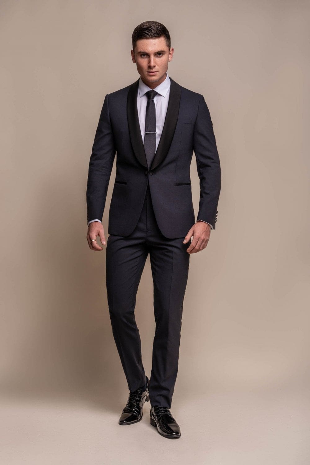 Cavani Aspen Men's Navy 2 Piece Suit - Premium Slim Fit Business Suit for Weddings, Interviews & Formal Occasions