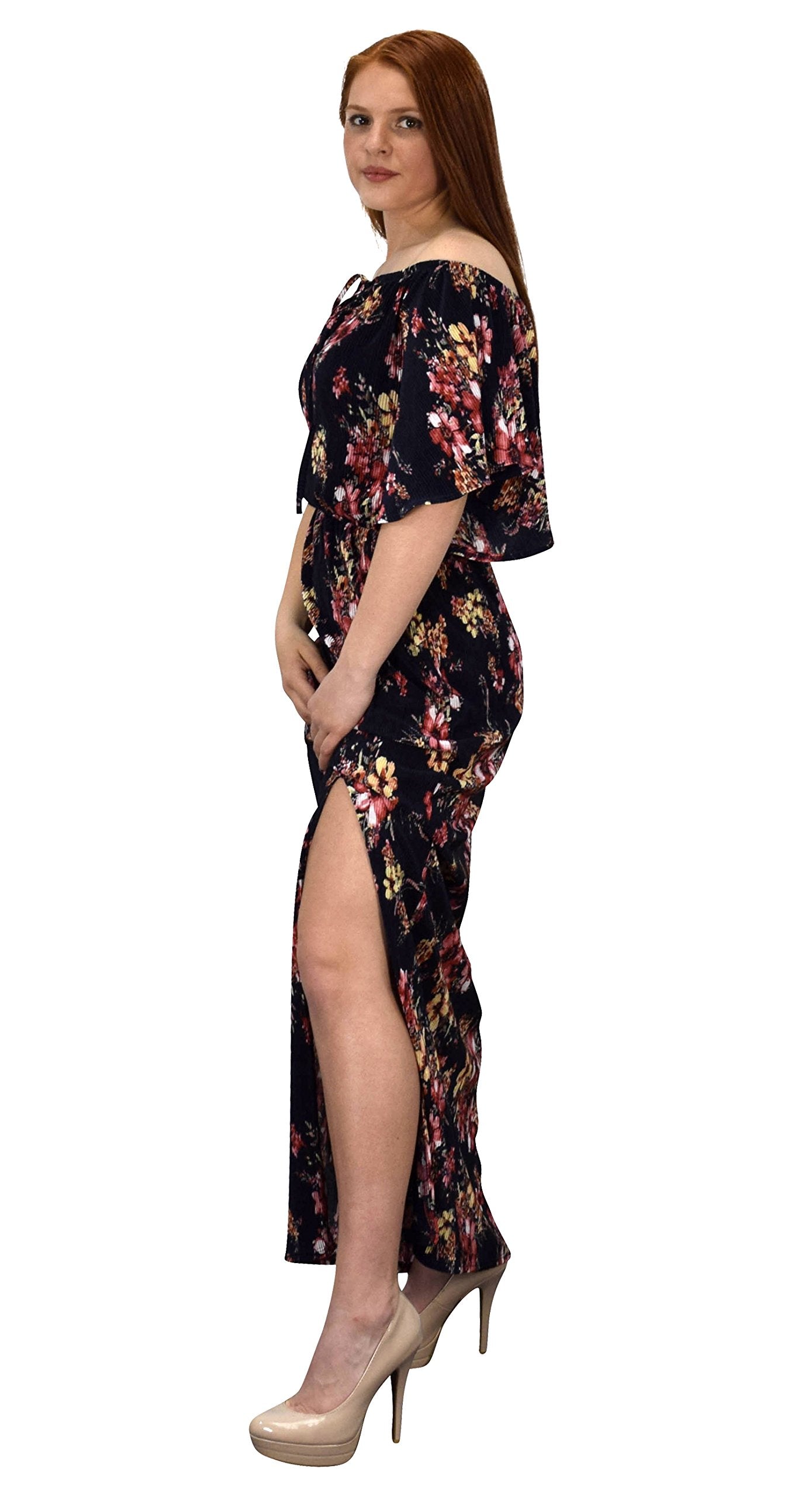 Women's Bohemian Floral Maxi Dress - Vintage Summer Long Dress for Beach, Music Festivals & Casual Outings