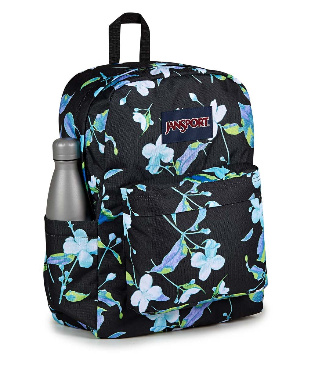 JanSport SuperBreak Plus Backpack - Lightweight Laptop Backpack for School & Travel, Punk Petals Print, Durable & Water-Resistant - Perfect for College Students, Work Commute & Outdoor Adventures