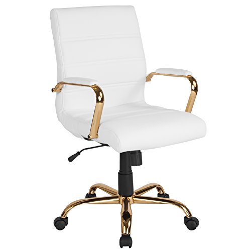 White Leathersoft/Gold Frame