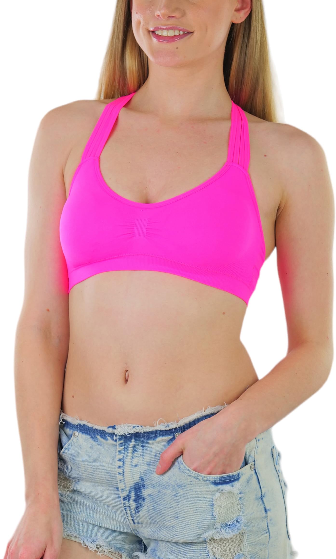 ToBeInStyle Women's Seamless Wire-Free Sports Bras & Bralettes - Supportive, Comfortable for Yoga, Running, Gym & Everyday Wear