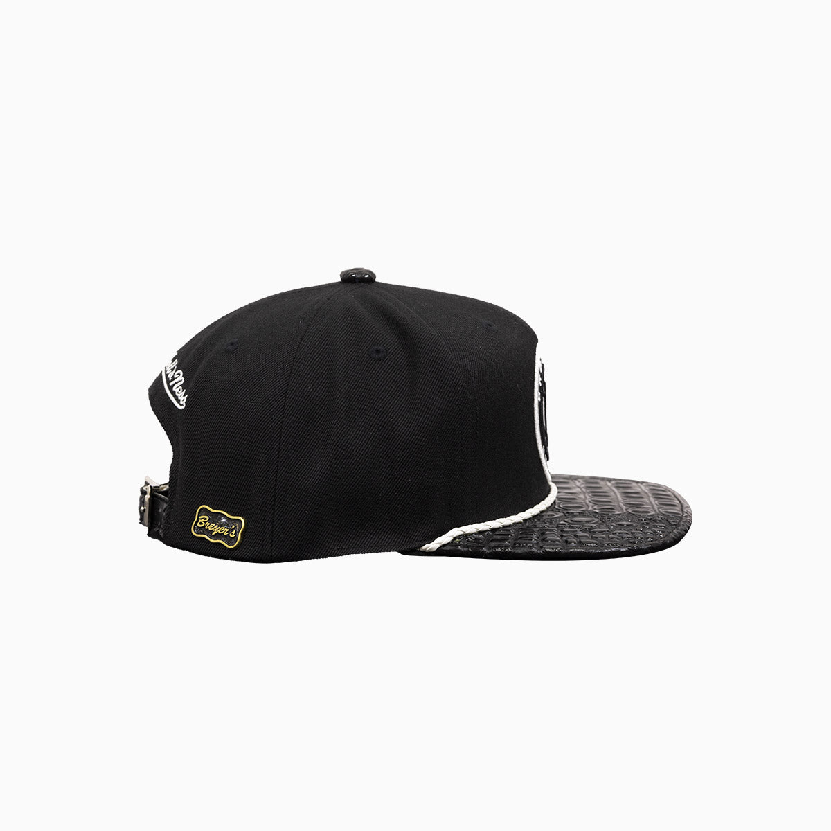 Breyer's Buck 50 Brooklyn Nets NBA Snapback Hat with Genuine Leather Visor - Perfect for Basketball Games, Streetwear Fashion, and Sports Fans