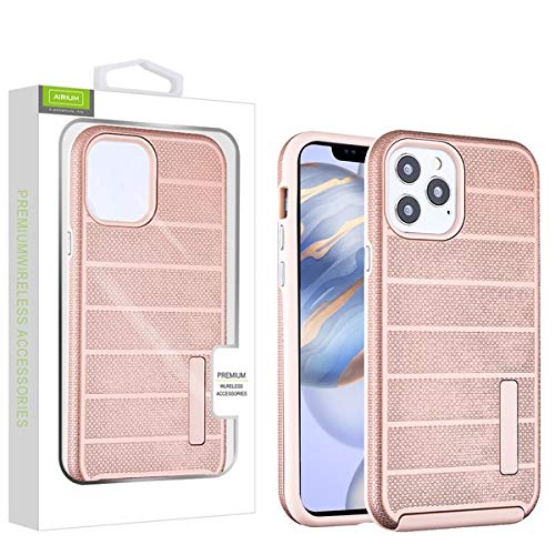Airium Fusion Protector Case for Apple iPhone 12 & iPhone 12 Pro 6.1 Inch - Rose Gold Dots Textured Shockproof Cover | Perfect for Daily Use, Travel & Outdoor Activities
