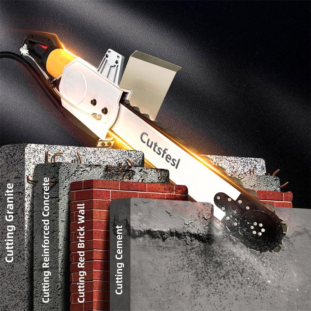 8800W Electric Concrete Saw with Brushless Motor - 6000 RPM Dust-Free Cutting for Brick, Marble & Walls - 18.89