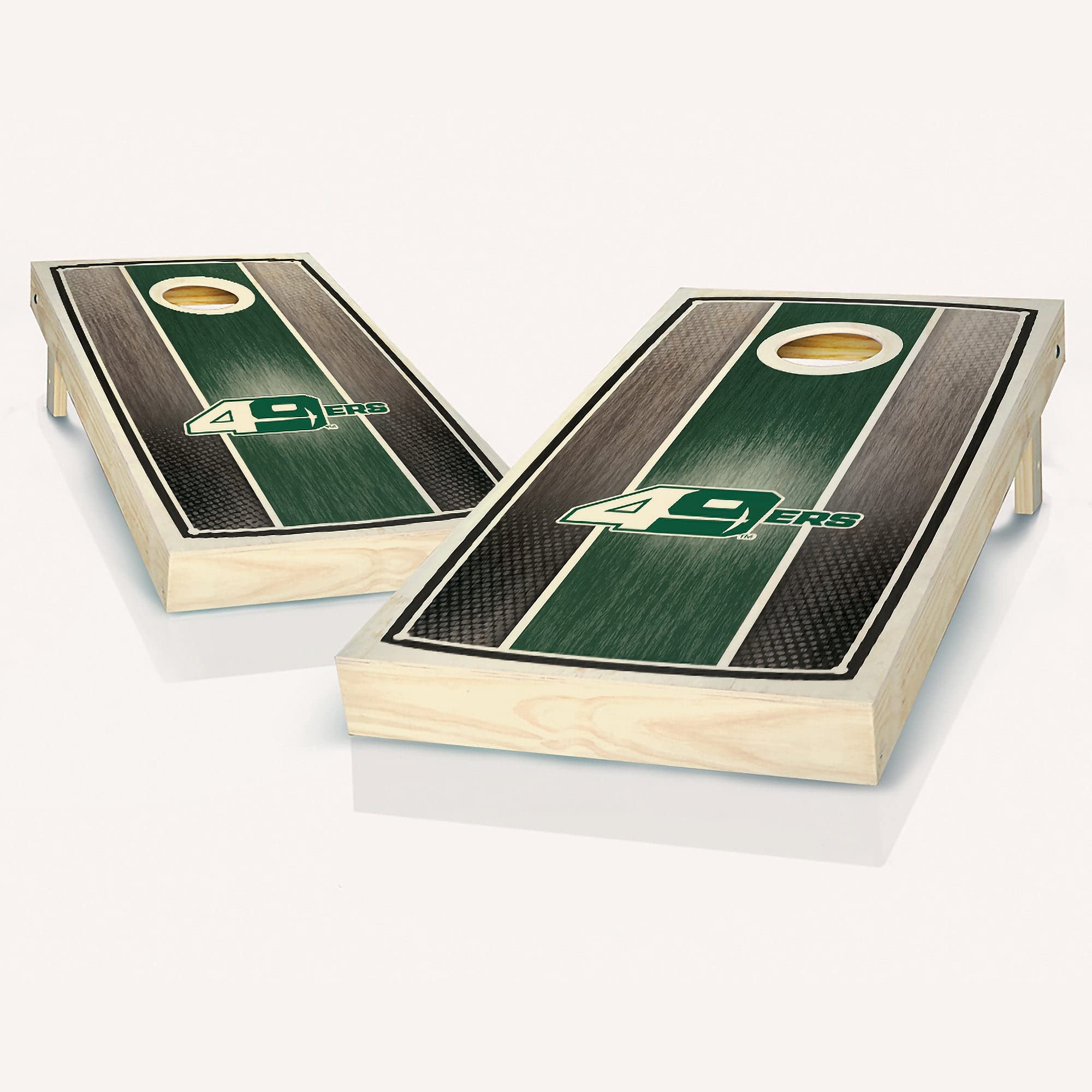 UNC Stained Stripe Cornhole Game Set - 2 Wooden Boards & 8 Bean Bags - Premium Outdoor Lawn Game for Backyard, Tailgating, and Beach Parties
