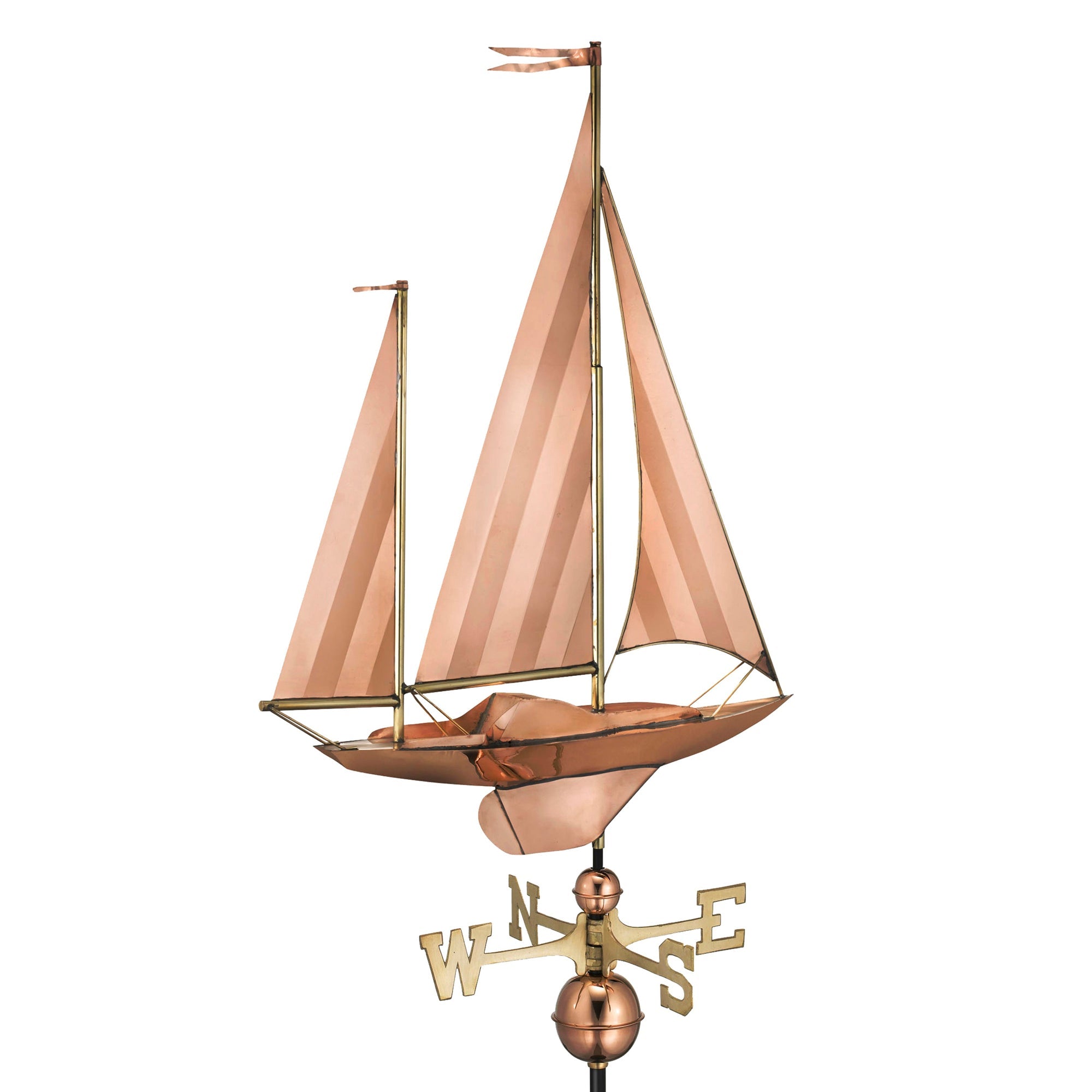Large Sailboat Weathervane - Nautical Outdoor Decor for Garden, Yard, or Roof - Perfect for Coastal Homes, Beach Houses & Sailboat Enthusiasts
