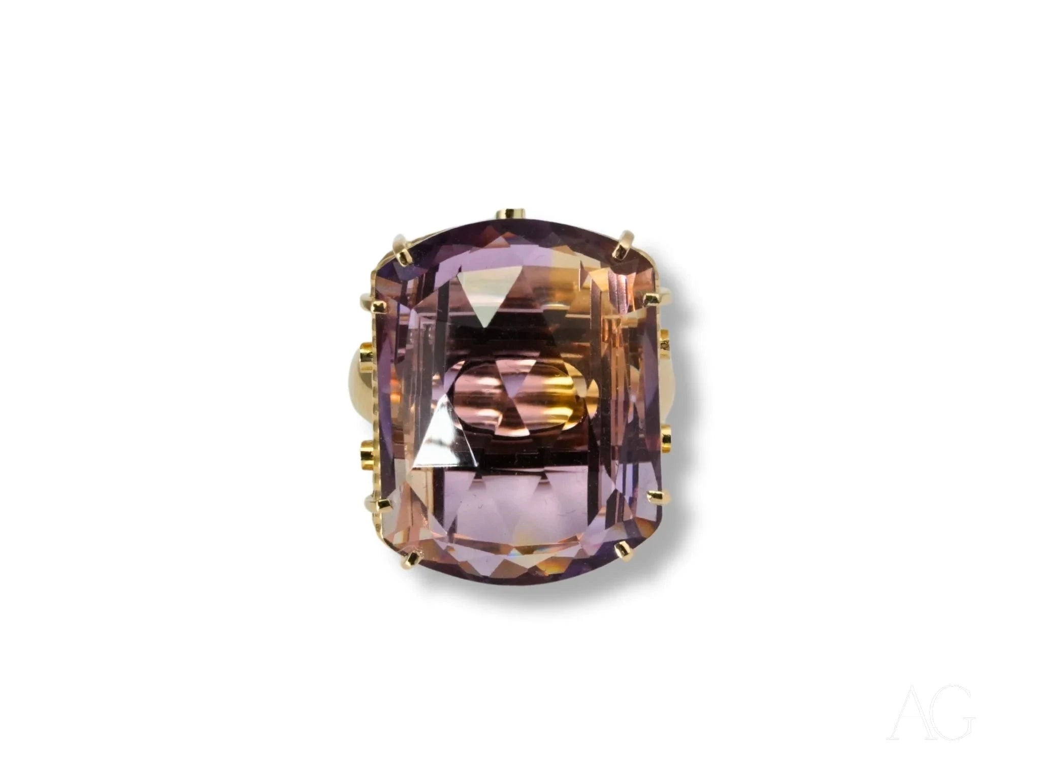 18K Yellow Gold Amethyst and Diamond Ring for Women - Purple Royale Elegant Jewelry | Perfect for Weddings, Anniversaries & Special Occasions