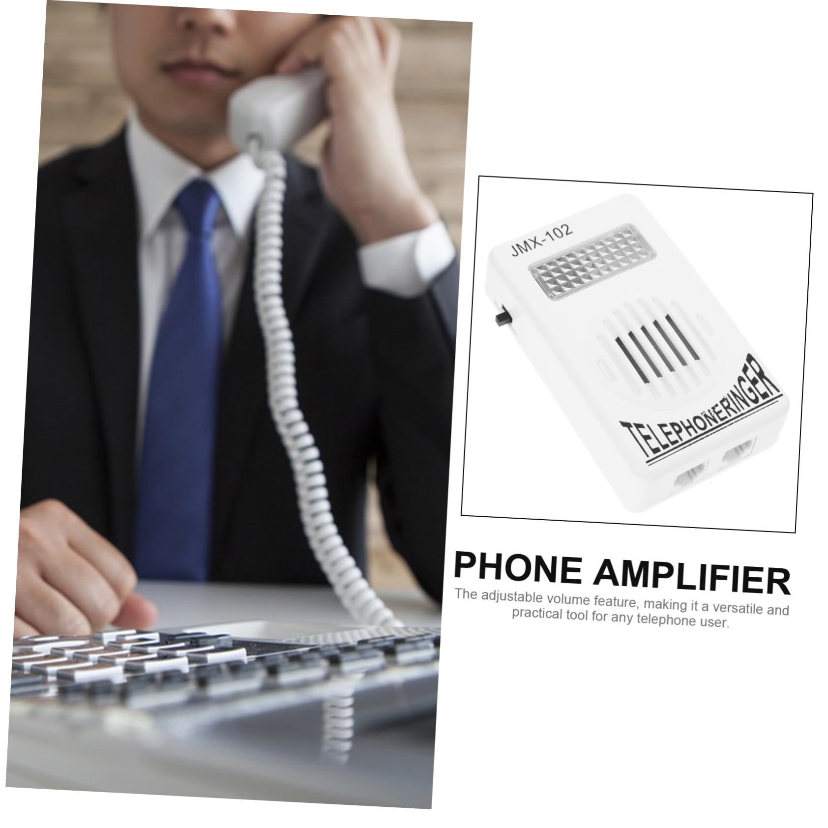 BRIGHTFUFU Phone Amplifier - 5 Pack White PP Telephone Ring Booster & Volume Enhancer for Home, Office, and Elderly Use