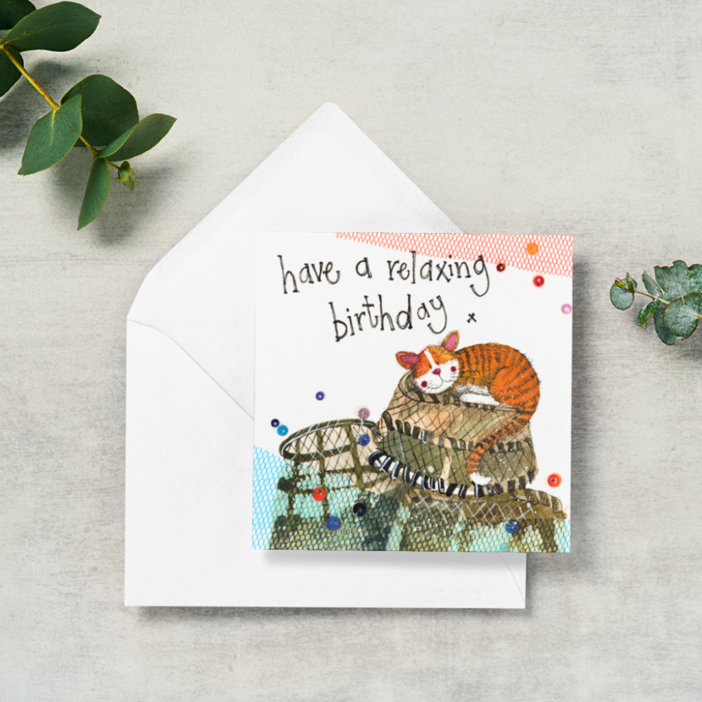 Little Sparkle Ginger Cat Birthday Card - Adorable Lobster Pot Design for Cat Lovers | Perfect for Birthdays, Anniversaries & Special Occasions