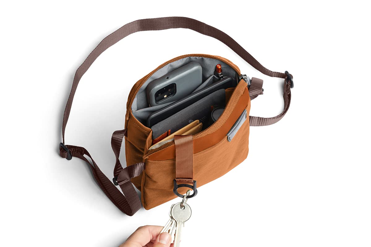 Bellroy City Pouch Crossbody Bag - Compact Organizer for Phone, Wallet, E-Reader & Small Tablet - Bronze | Perfect for Travel, Commuting & Everyday Essentials