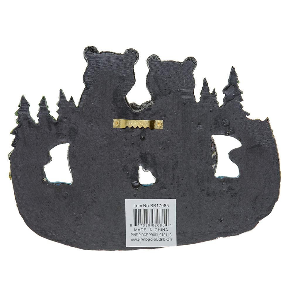 Black Bear Wall Decor - Rustic Family Signs for Home Decor, Kitchen & Country House Blessings - Family Forever & Always No Matter What Plaque - Perfect for Cabin, Farmhouse & Living Room Wall Decorations