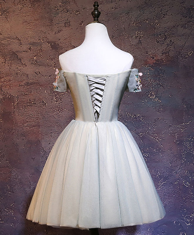 Light Green Tulle Lace Applique Short Prom Dress - Elegant Homecoming Gown for Teens | Perfect for Prom Night, School Dances & Special Occasions
