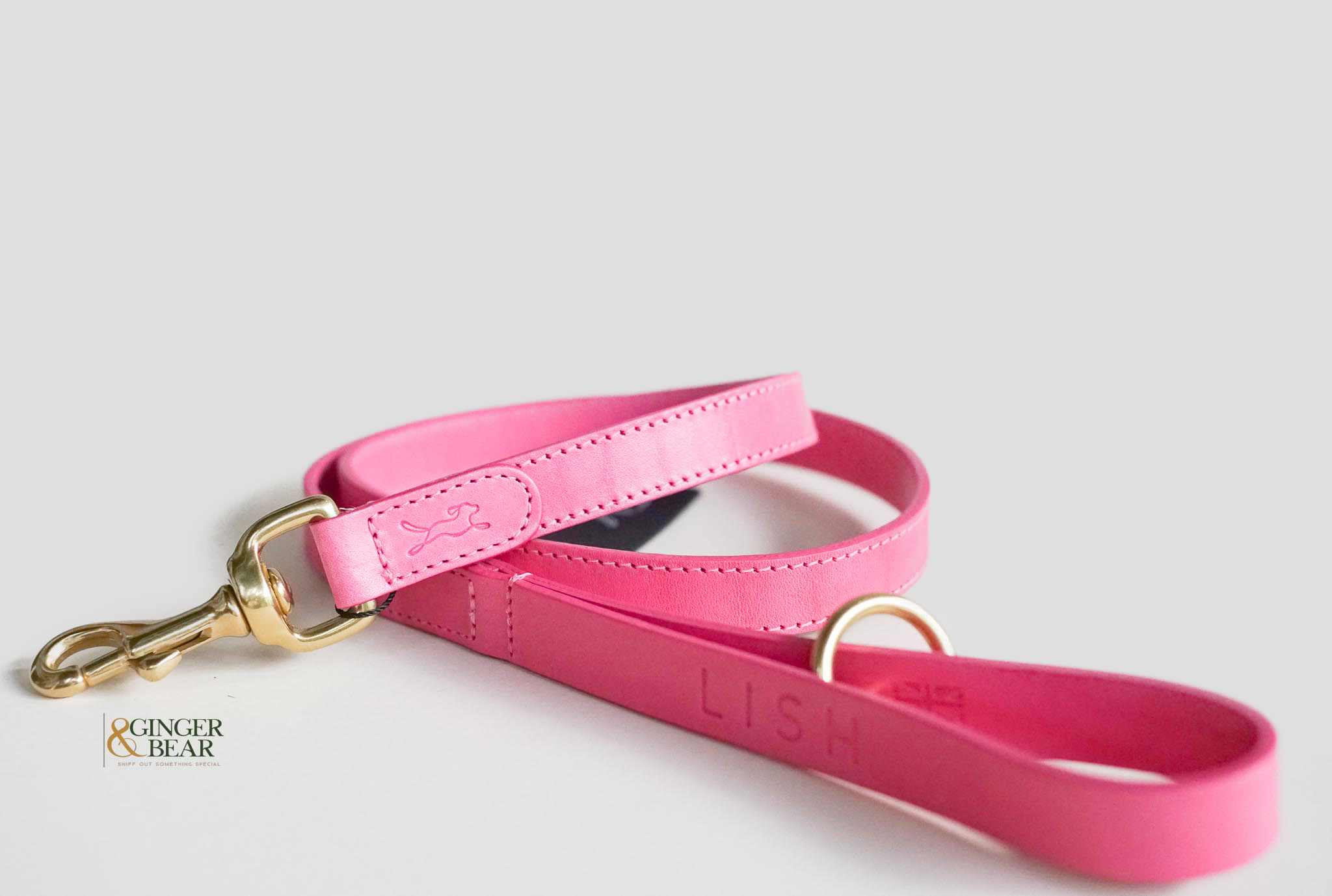 LISH Coopers Rhubarb Pink Italian Leather Dog Leash - Premium Handmade Dog Walking Accessory for Small Medium Large Dogs - Perfect for Daily Walks, Training & Outdoor Adventures
