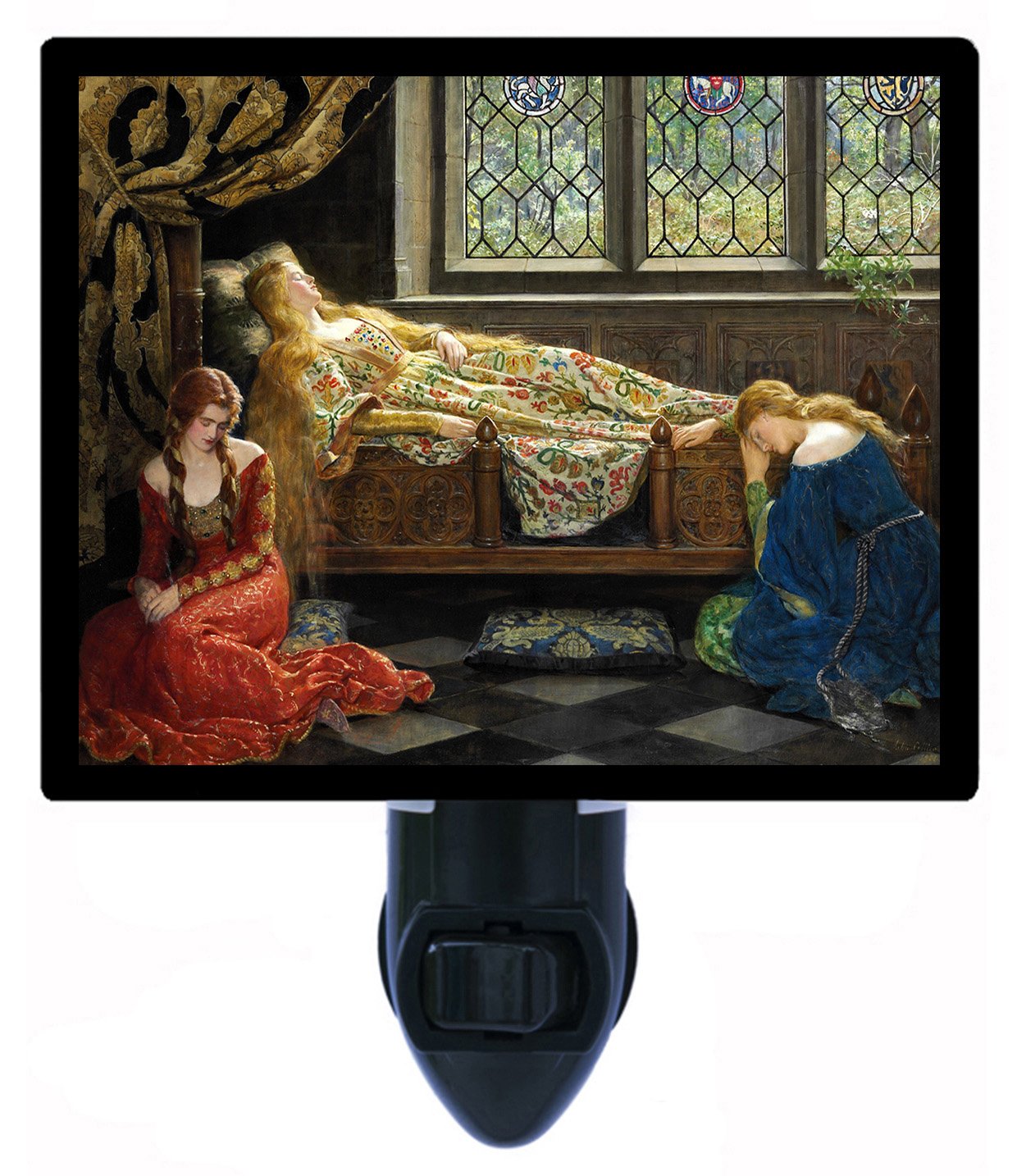 Collier LED Night Light - Old Masters Sleeping Beauty Design for Kids & Adults - Perfect for Bedrooms, Nurseries, Hallways & Bathrooms