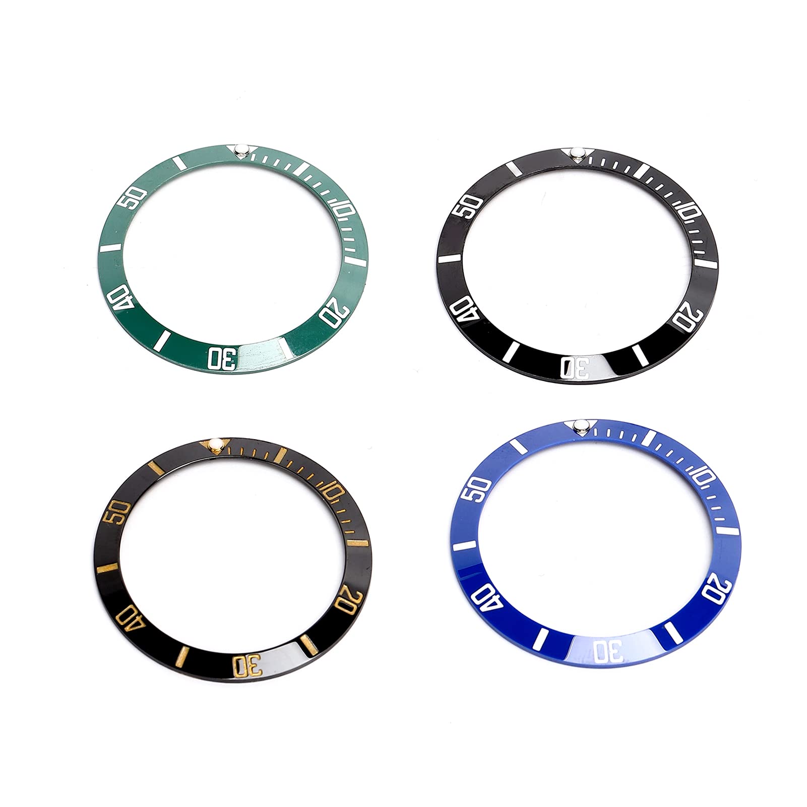 4PCS Ceramic Watch Bezel Insert Ring Replacement - High Quality Watch Bezel Upgrade for Rolex, Seiko & Dive Watches - Perfect for Watch Repair, Customization & Bezel Replacement (Diving, Sports & Everyday Use)