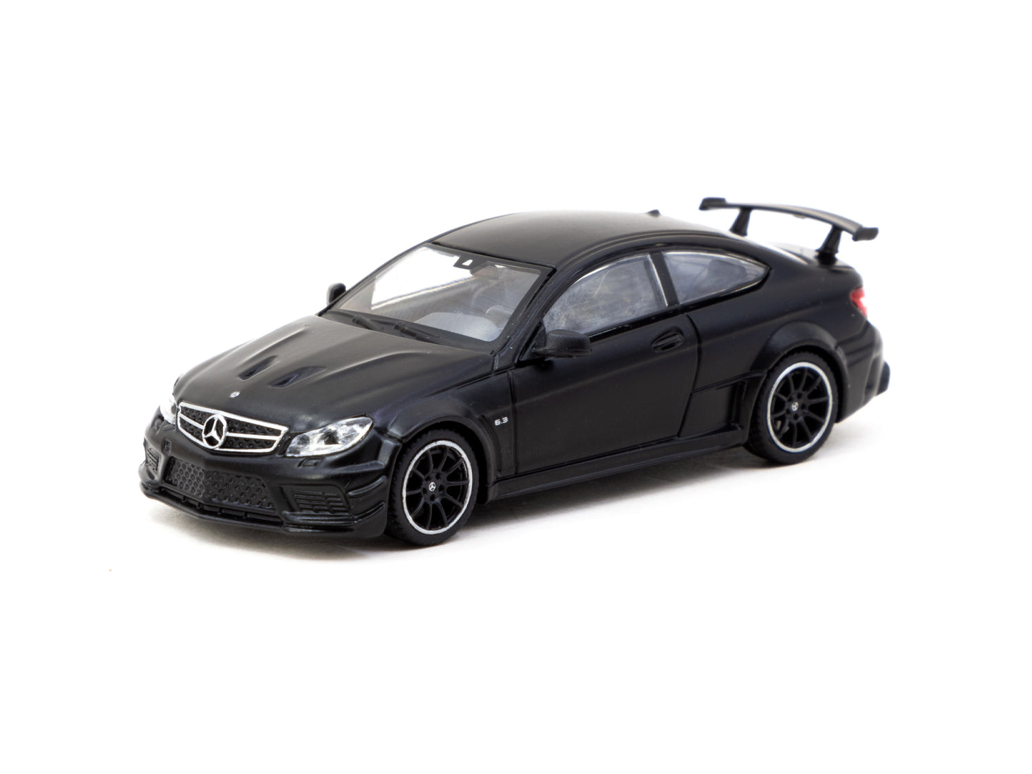 Tarmac Works 1/64 Scale Mercedes Benz C 63 AMG Coupé Black Series Diecast Model Car - Matte Black Finish | Collectible Miniature for Car Enthusiasts | Perfect for Display, Gifts, and Racing Collections