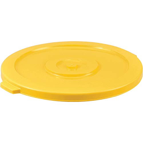 32 Gallon Heavy-Duty Yellow Garbage Can with Lid - Commercial & Industrial Trash Bin for Office, Warehouse, Restaurant, and Outdoor Use