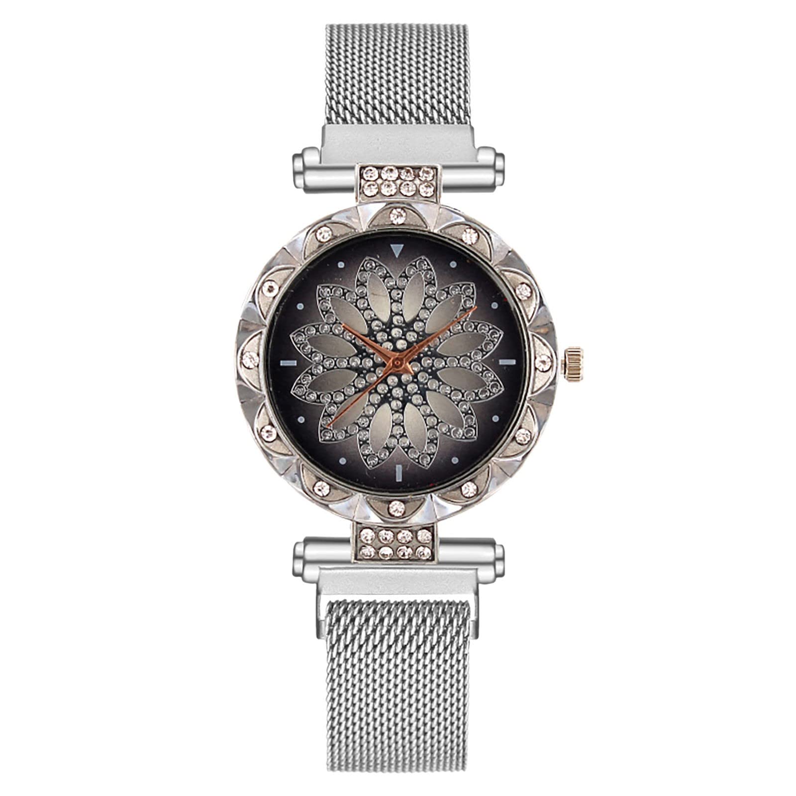 Elegant Women's Watches - FMWRADT Quartz Analog Watch with Rhinestone Round Dial & Leather Strap - Perfect for Office, Party & Everyday Wear